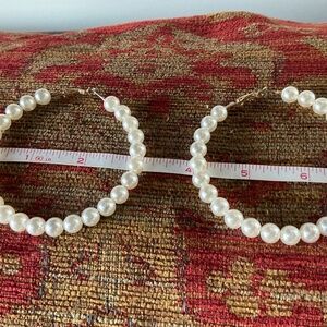 XL Pearl Hoop Earrings